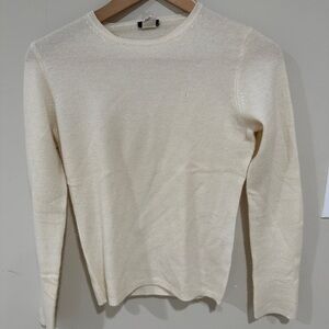 J. Crew 100% Cashmere Cream Long Sleeve Sweater Small